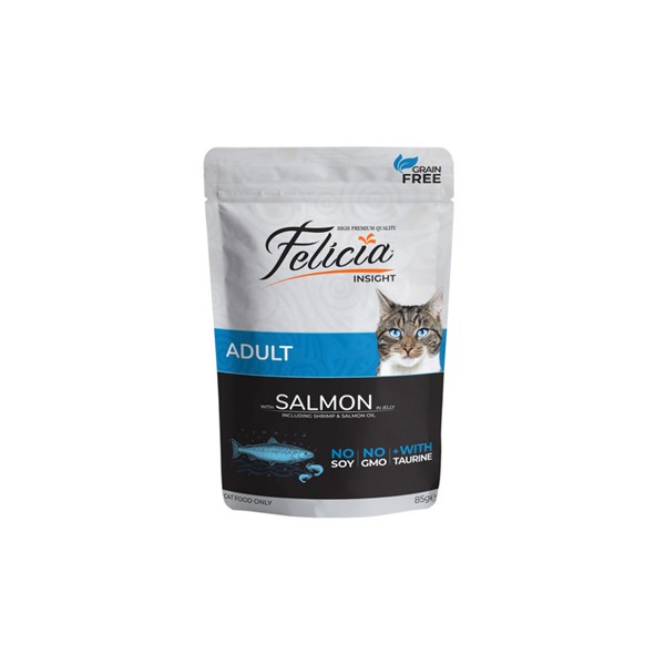 Felicia Tahılsız Pouch Yetişkin Somonlu Yaş Kedi Maması  85 gr