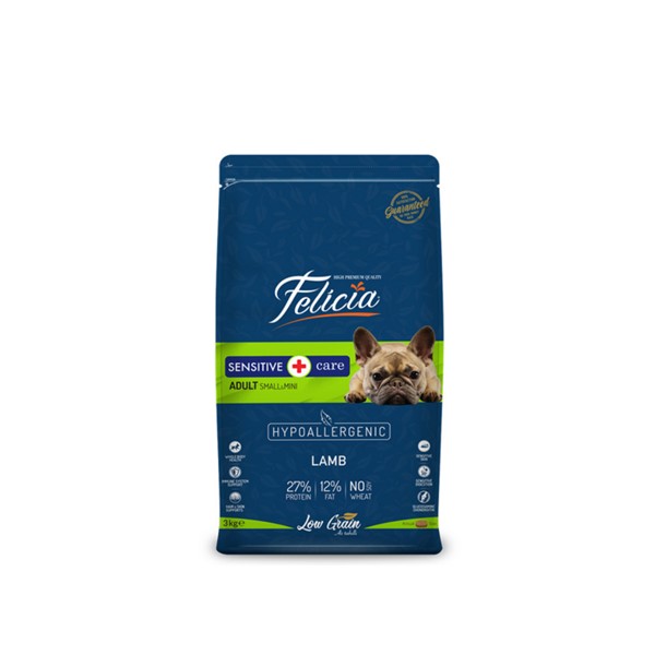 Felicia Yetişkin Kuzulu Small/Mini Az Tahıllı HypoAllergenic Köpek Maması 3 Kg