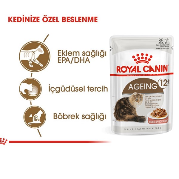 Royal Canin Ageing +12 Gravy Yaşlı Kediler İçin Yaş Mama 85g