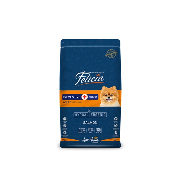 Felicia Yetişkin Somonlu Small Az Tahıllı /Mini HypoAllergenic Köpek Maması  3 Kg