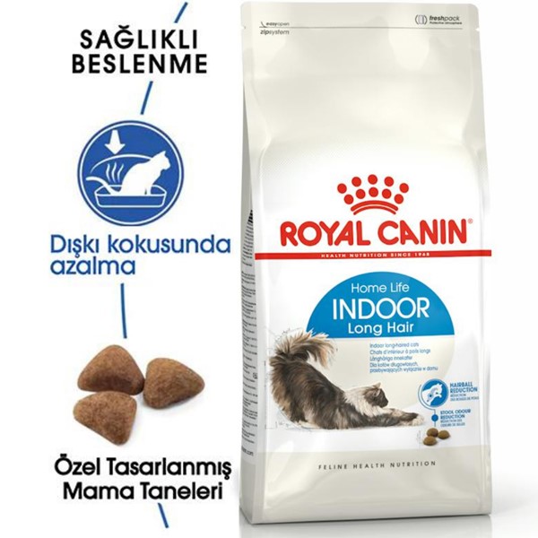 Royal Canin Indoor 27 Evde yaşayan uzun tüylü yetişkin kediler İçin 400 gr